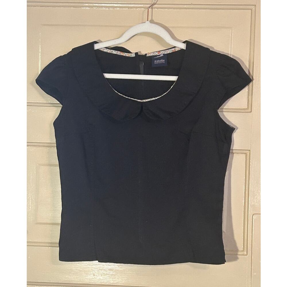 Black short sleeve Estella cotton shirt size L
